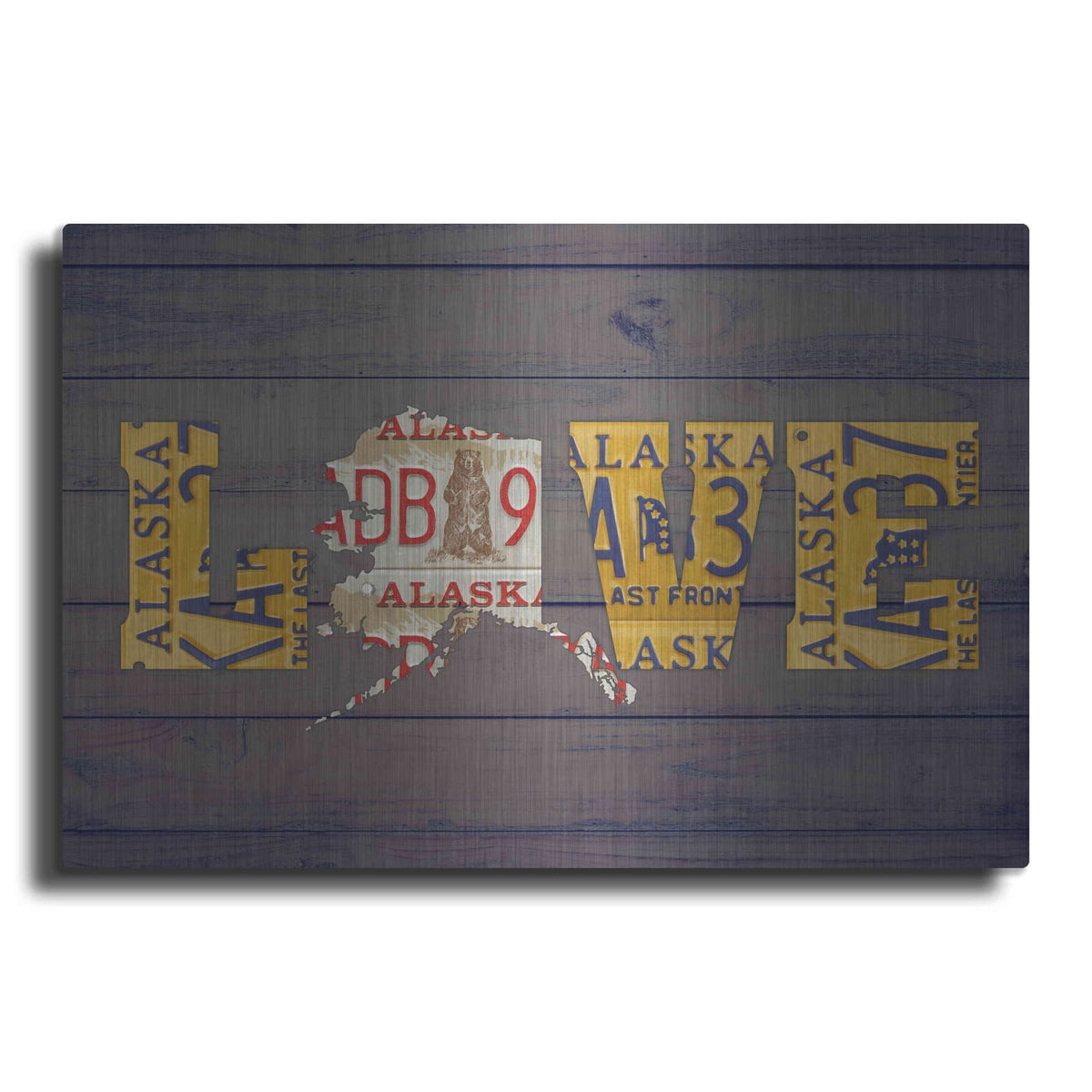 'AK State Love' by Design Turnpike – Metal Wall Art
