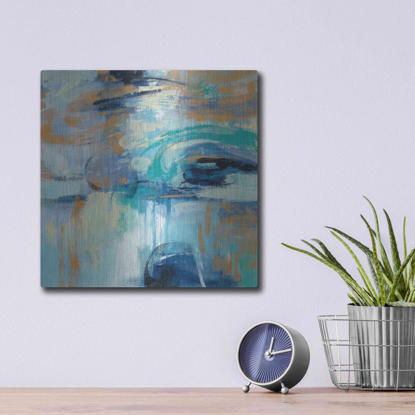 Luxe Metal Art 'Sapphire Ring' by Silvia Vassileva, Metal Wall Art,12x12