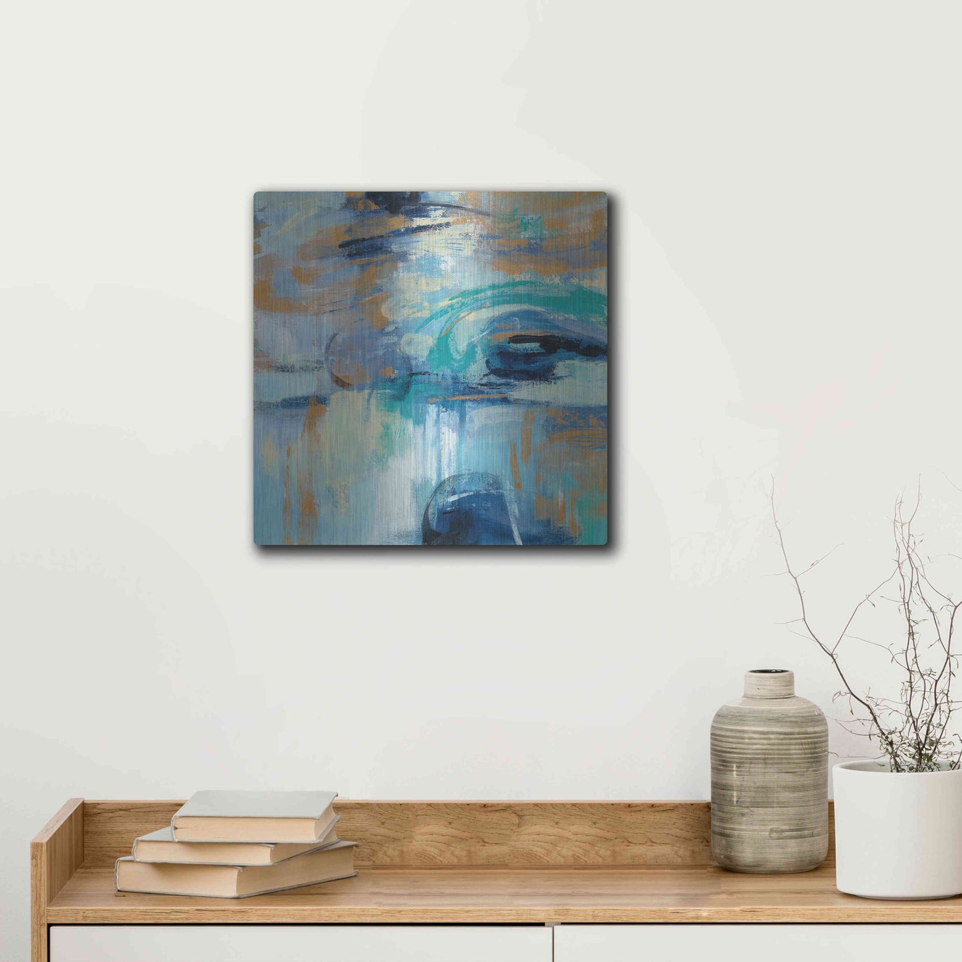 Luxe Metal Art 'Sapphire Ring' by Silvia Vassileva, Metal Wall Art,12x12