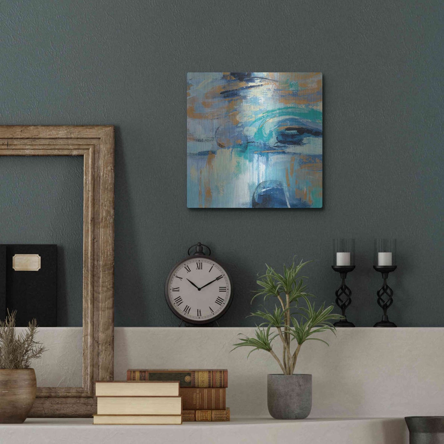 Luxe Metal Art 'Sapphire Ring' by Silvia Vassileva, Metal Wall Art,12x12