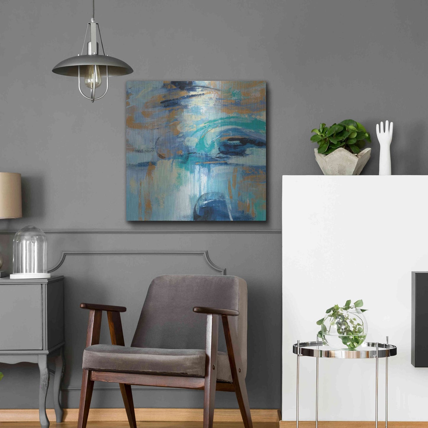 Luxe Metal Art 'Sapphire Ring' by Silvia Vassileva, Metal Wall Art,24x24