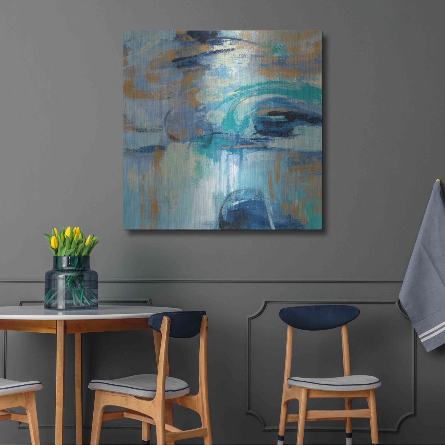 Luxe Metal Art 'Sapphire Ring' by Silvia Vassileva, Metal Wall Art,36x36