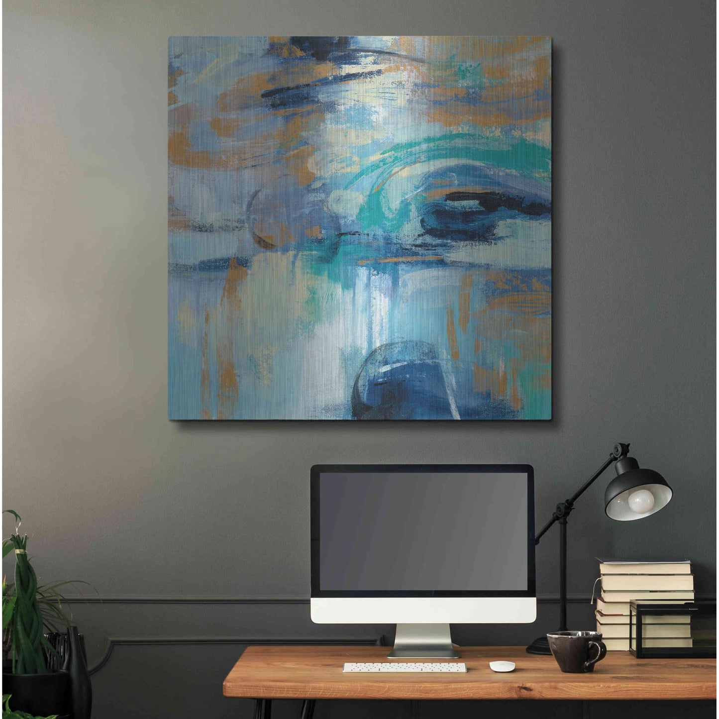 Luxe Metal Art 'Sapphire Ring' by Silvia Vassileva, Metal Wall Art,36x36