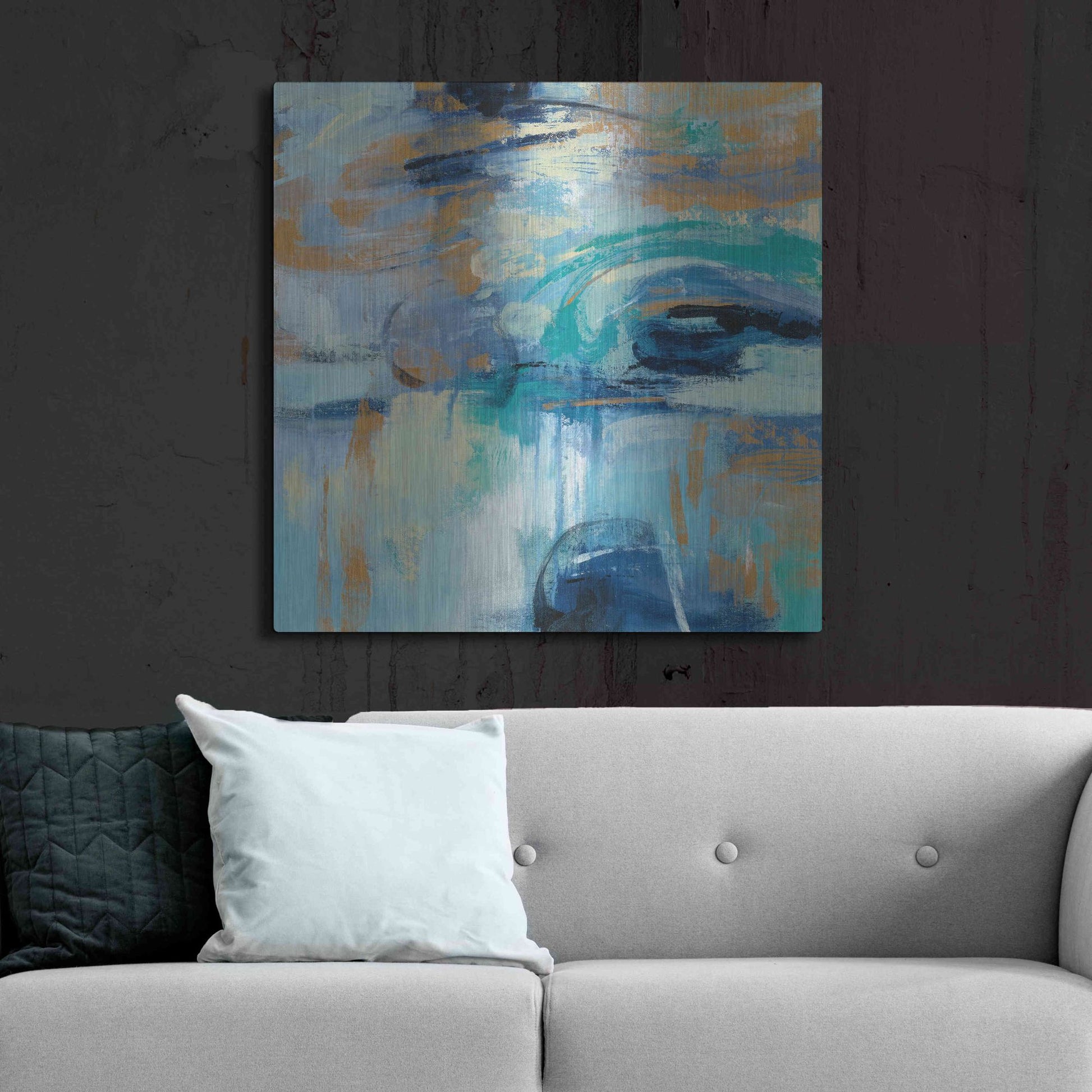 Luxe Metal Art 'Sapphire Ring' by Silvia Vassileva, Metal Wall Art,36x36