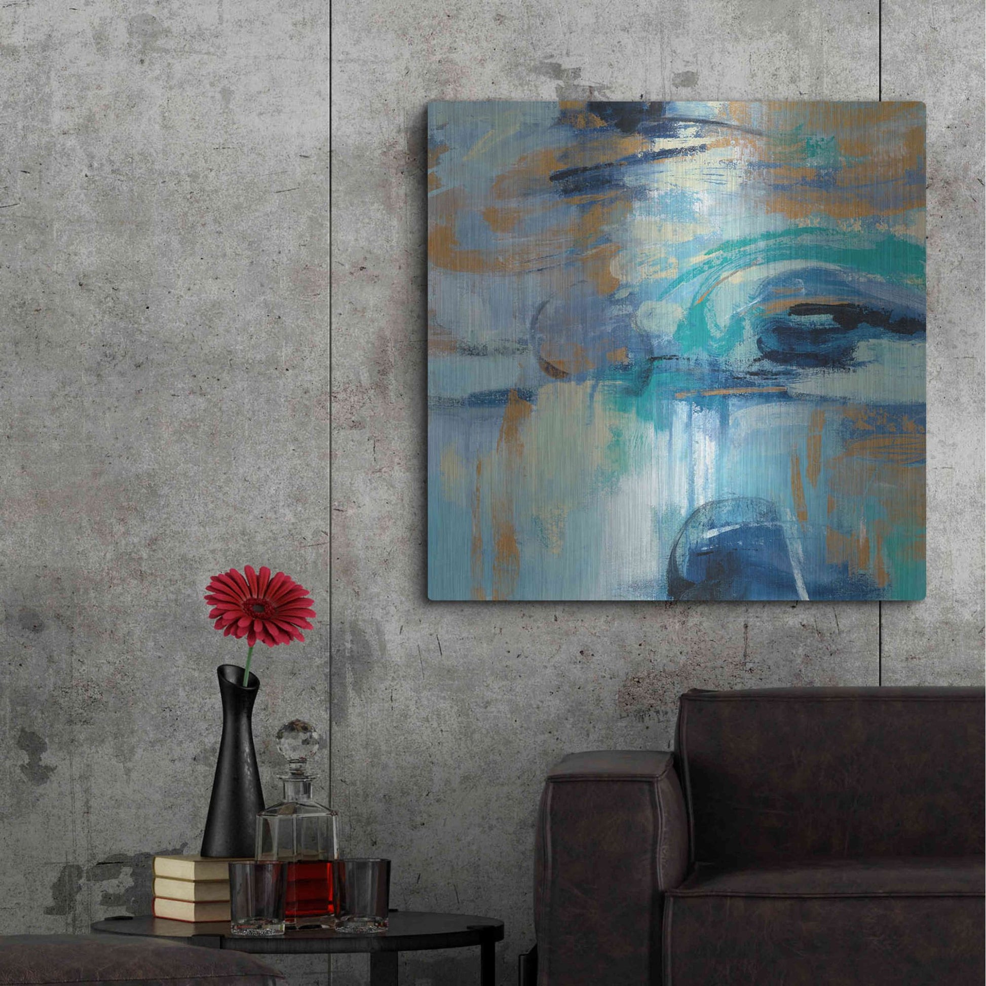 Luxe Metal Art 'Sapphire Ring' by Silvia Vassileva, Metal Wall Art,36x36