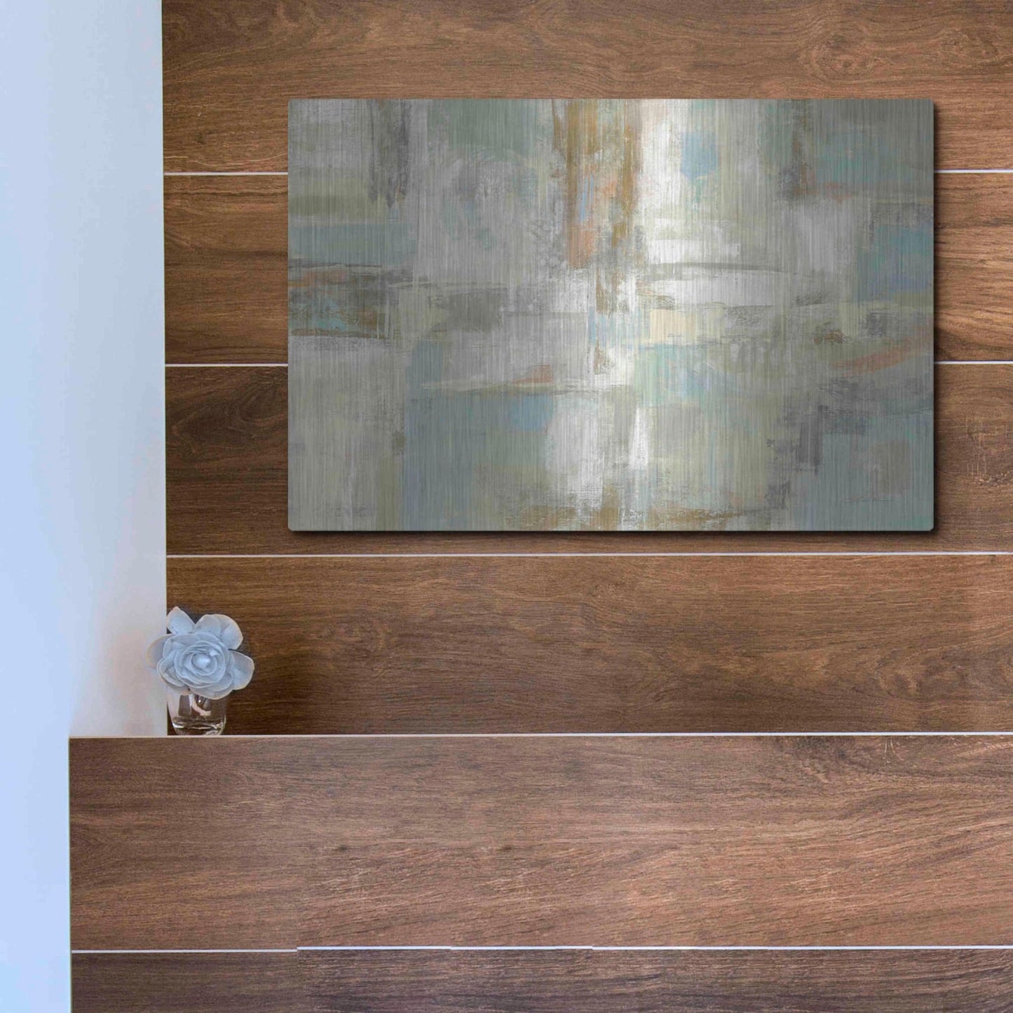 Luxe Metal Art 'Shades of Celedon' by Silvia Vassileva, Metal Wall Art,16x12