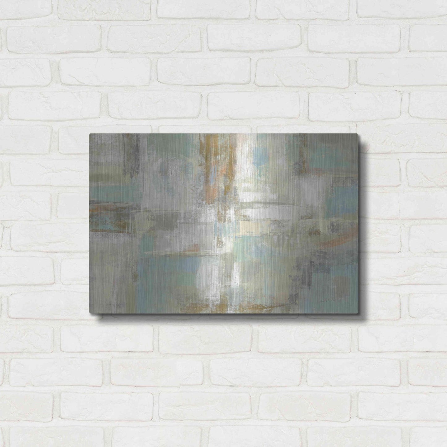 Luxe Metal Art 'Shades of Celedon' by Silvia Vassileva, Metal Wall Art,24x16