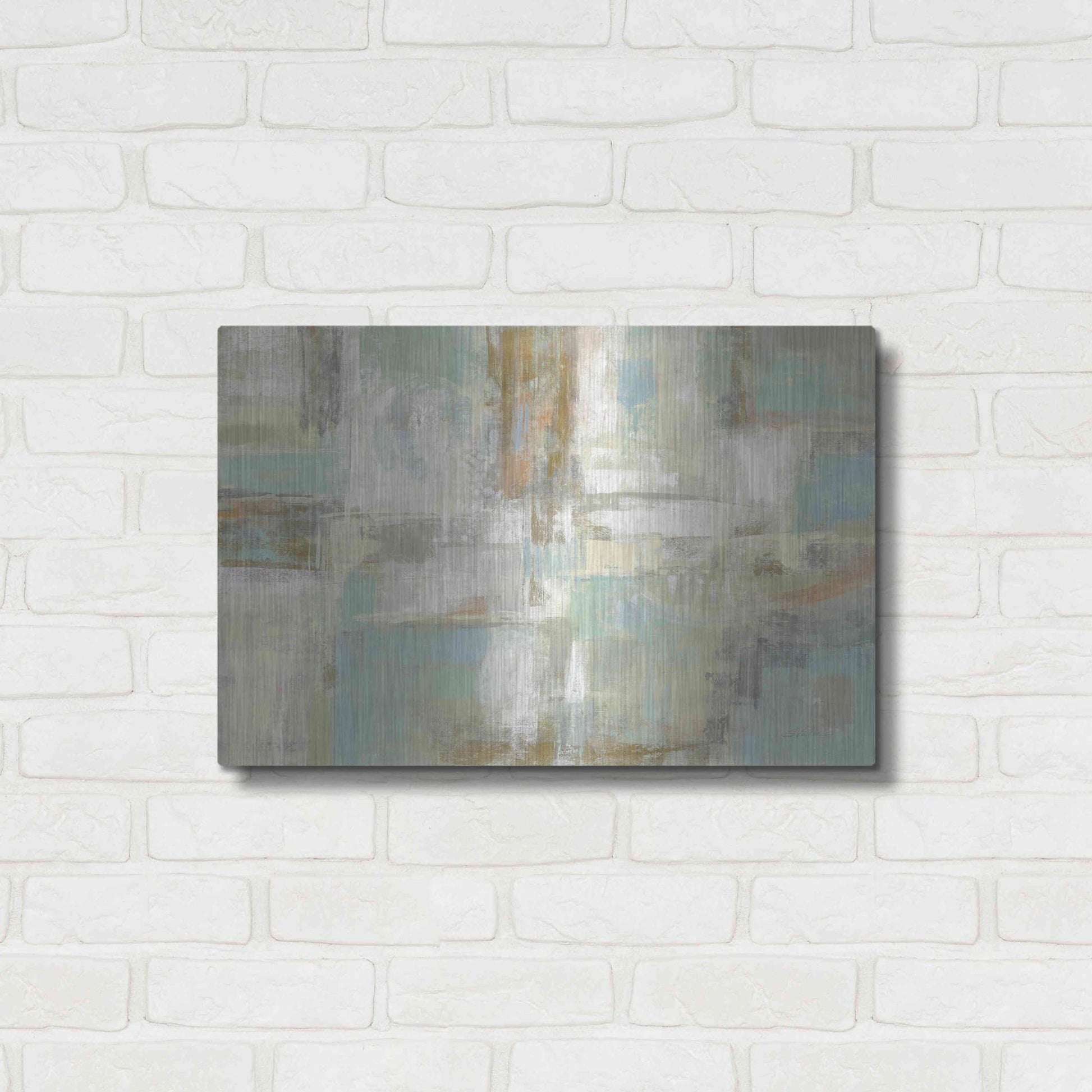 Luxe Metal Art 'Shades of Celedon' by Silvia Vassileva, Metal Wall Art,24x16