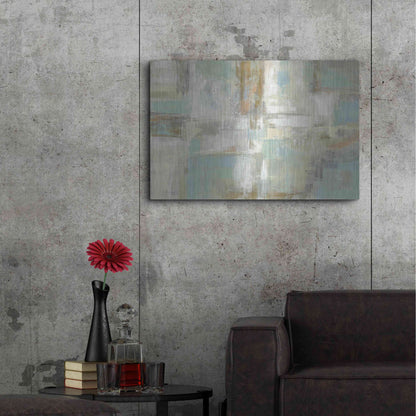 Luxe Metal Art 'Shades of Celedon' by Silvia Vassileva, Metal Wall Art,36x24
