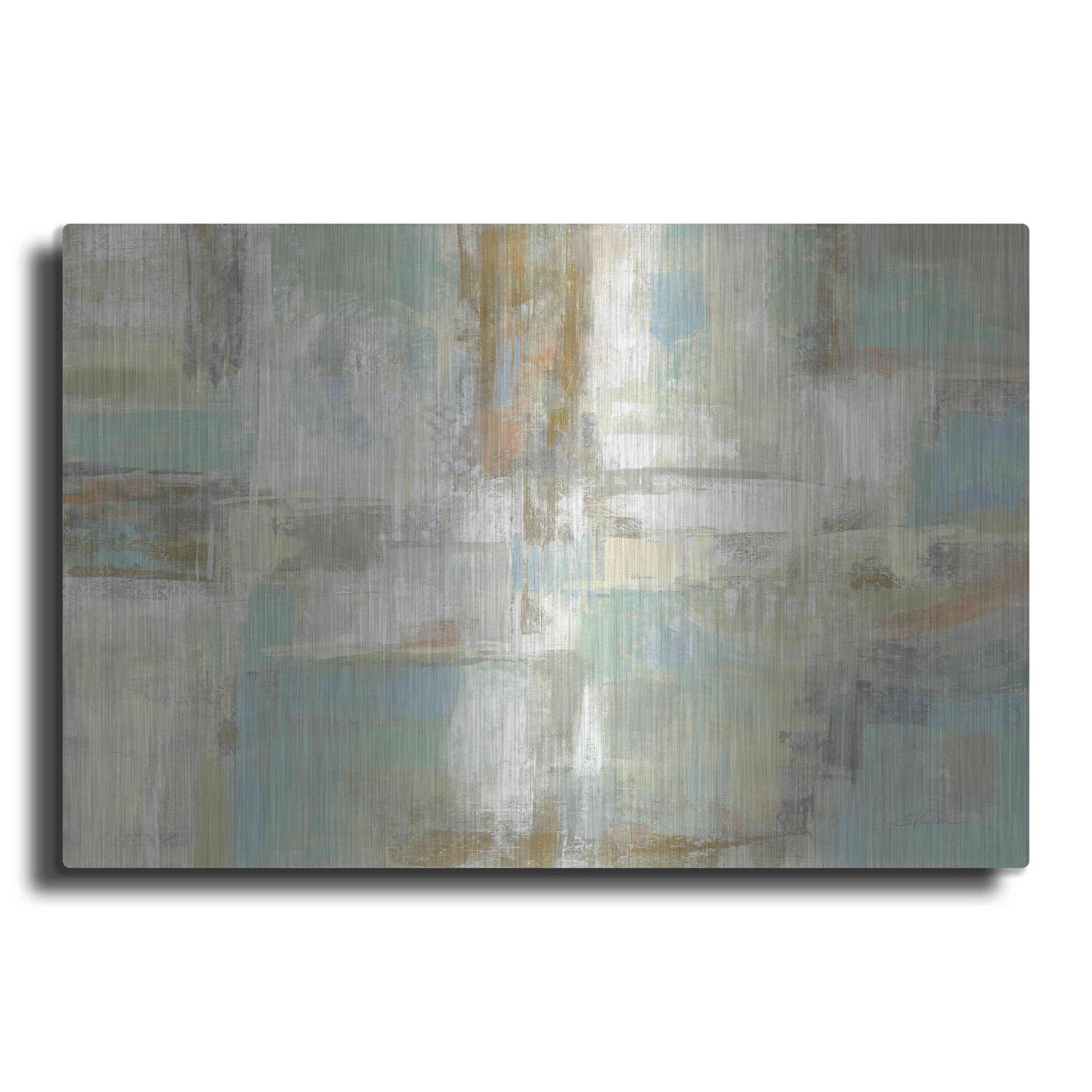 Luxe Metal Art 'Shades of Celedon' by Silvia Vassileva, Metal Wall Art