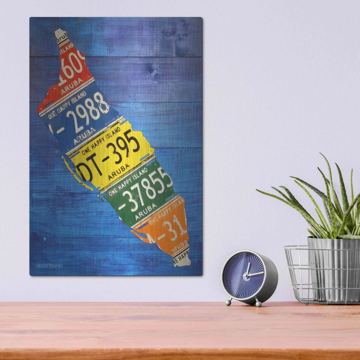 'Aruba License Plate Map' by Design Turnpike – Metal Wall Art, 12x16 room view