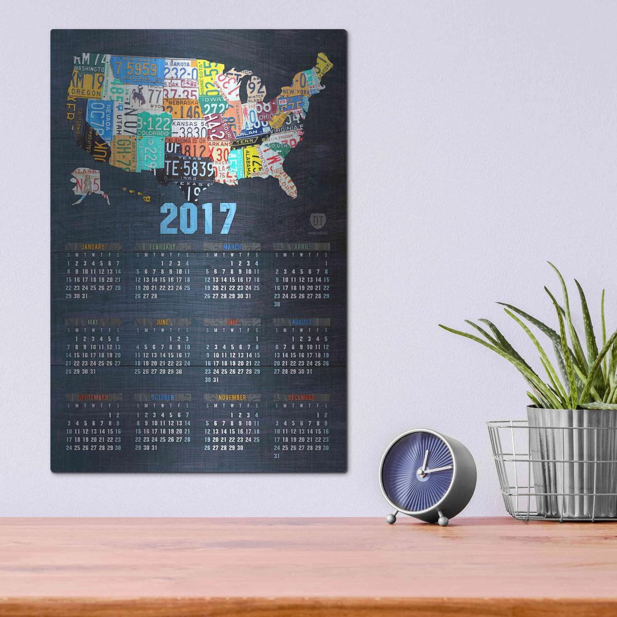 '2017 Calendar' by Design Turnpike – Metal Wall Art, 12x16 room view
