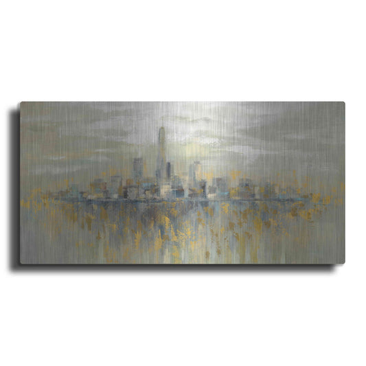 Luxe Metal Art 'Manhattan Fog' by Silvia Vassileva, Metal Wall Art