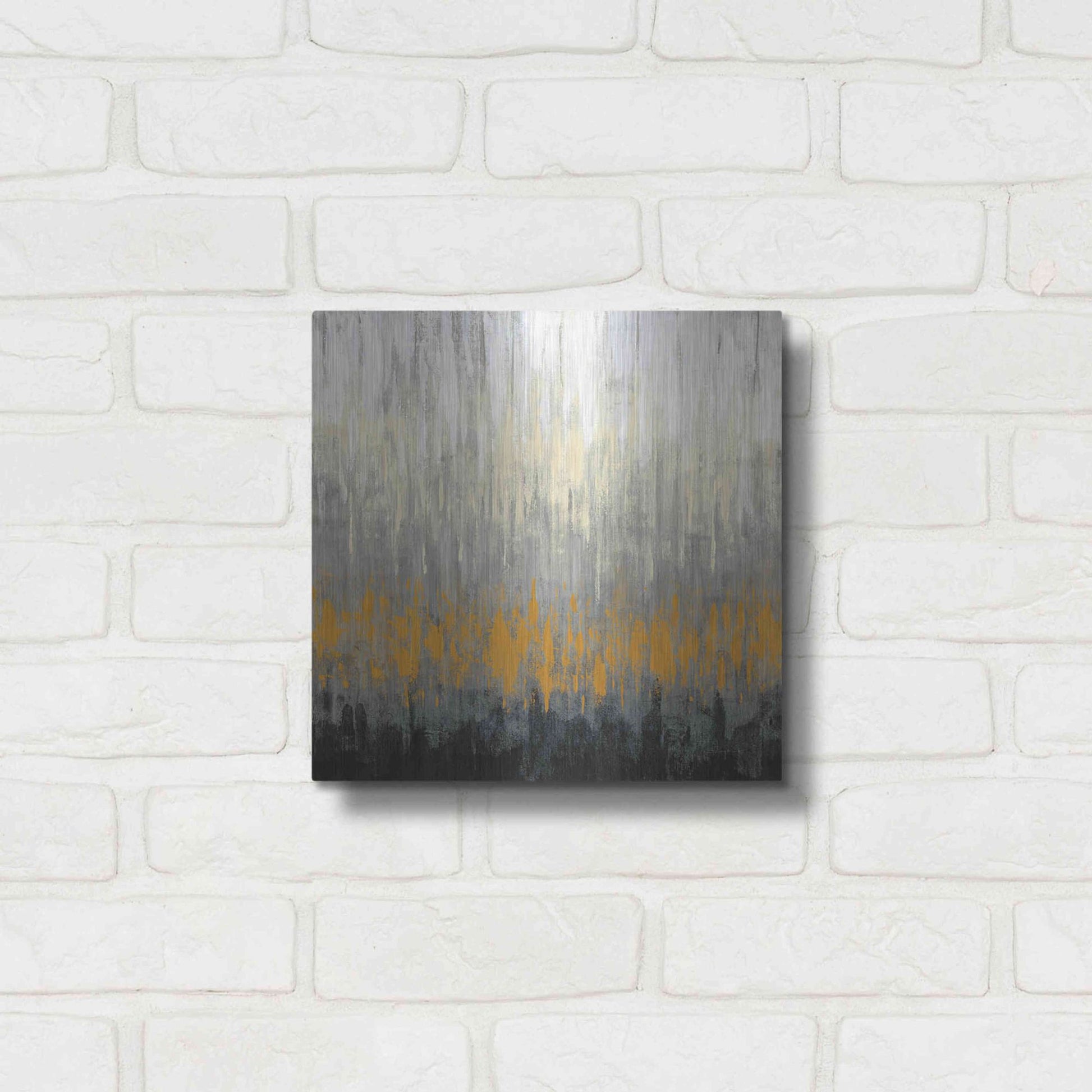Luxe Metal Art 'Rain On The Asphalt' by Silvia Vassileva, Metal Wall Art,12x12