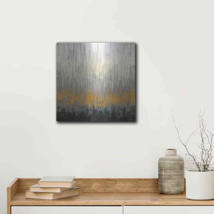 Luxe Metal Art 'Rain On The Asphalt' by Silvia Vassileva, Metal Wall Art,12x12