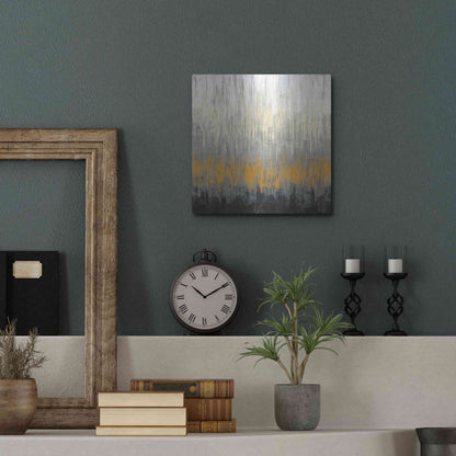 Luxe Metal Art 'Rain On The Asphalt' by Silvia Vassileva, Metal Wall Art,12x12