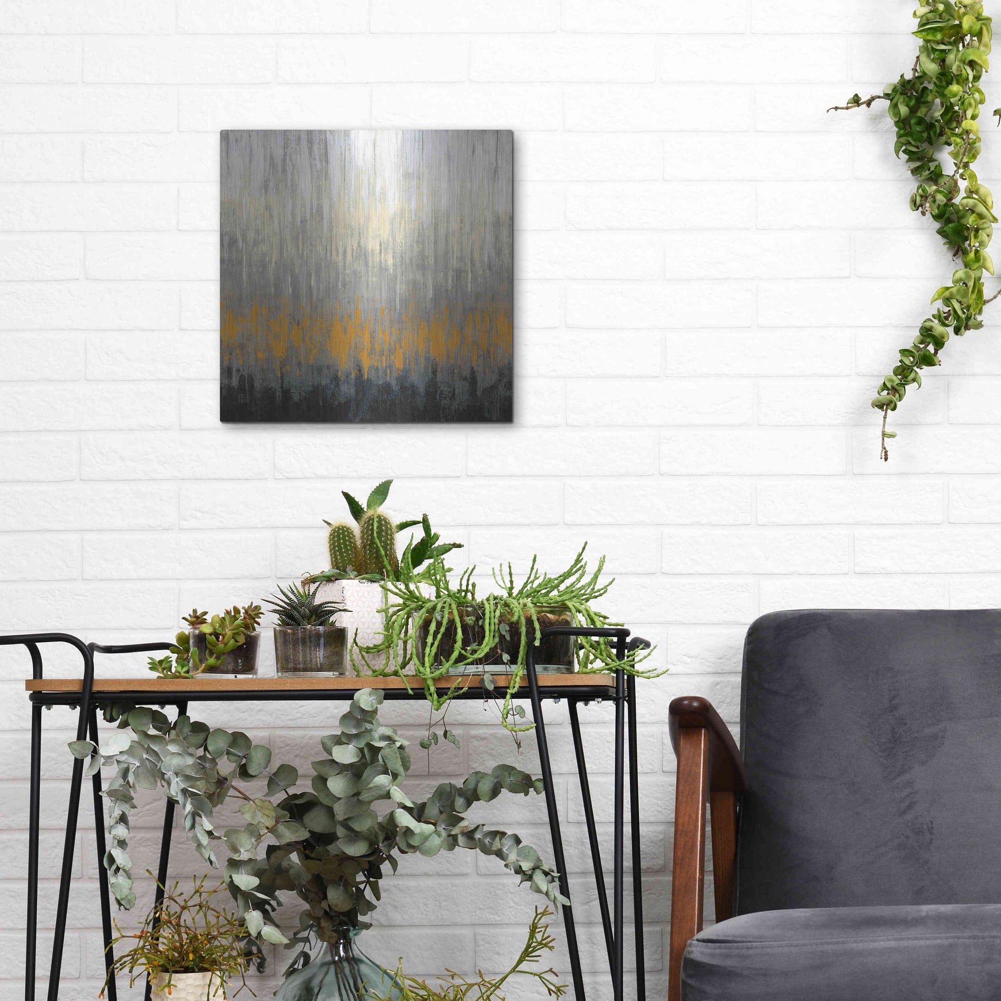 Luxe Metal Art 'Rain On The Asphalt' by Silvia Vassileva, Metal Wall Art,12x12