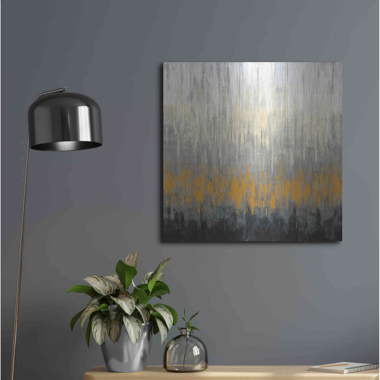 Luxe Metal Art 'Rain On The Asphalt' by Silvia Vassileva, Metal Wall Art,24x24