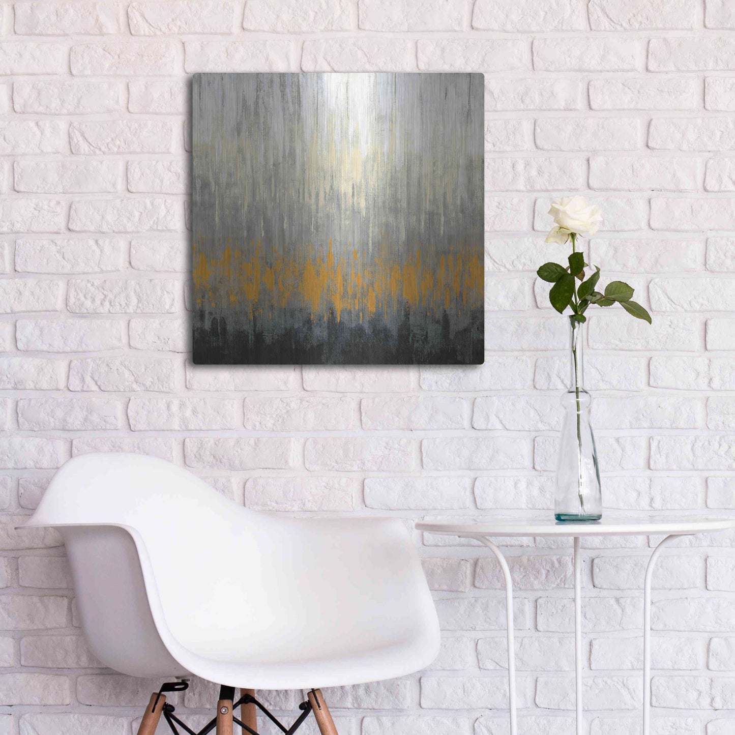 Luxe Metal Art 'Rain On The Asphalt' by Silvia Vassileva, Metal Wall Art,24x24