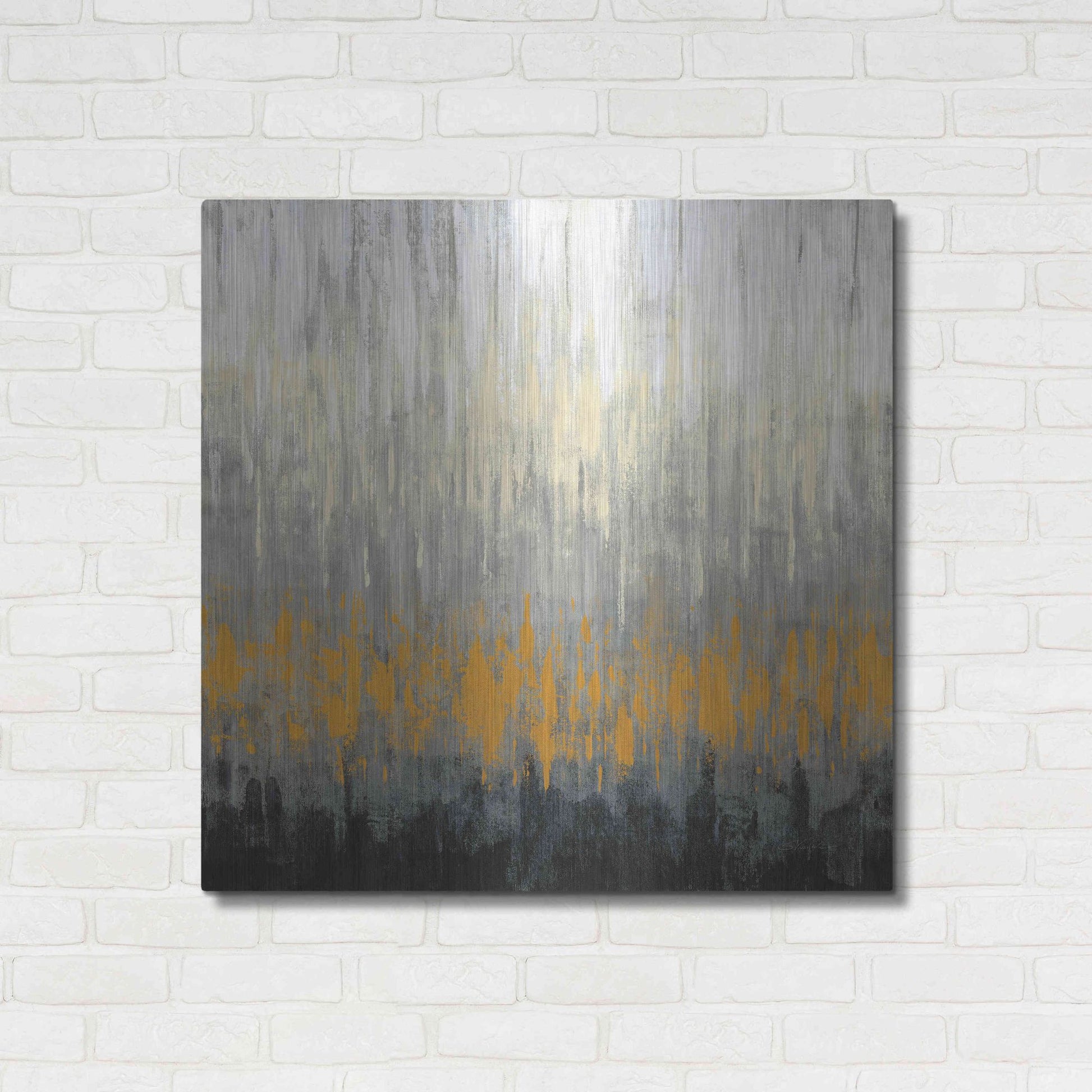 Luxe Metal Art 'Rain On The Asphalt' by Silvia Vassileva, Metal Wall Art,36x36