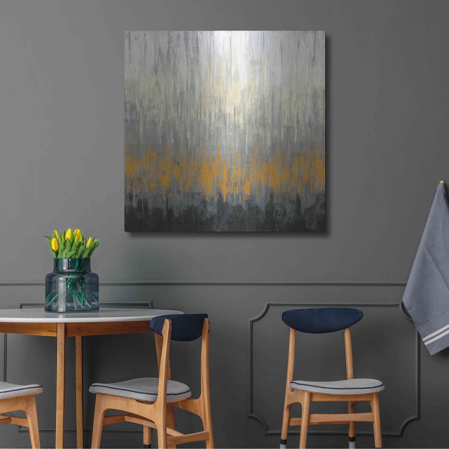 Luxe Metal Art 'Rain On The Asphalt' by Silvia Vassileva, Metal Wall Art,36x36