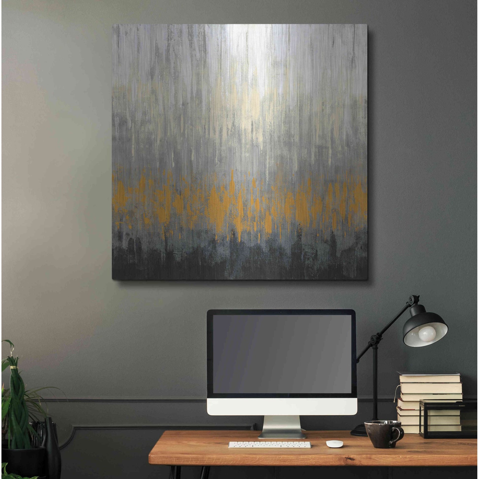 Luxe Metal Art 'Rain On The Asphalt' by Silvia Vassileva, Metal Wall Art,36x36