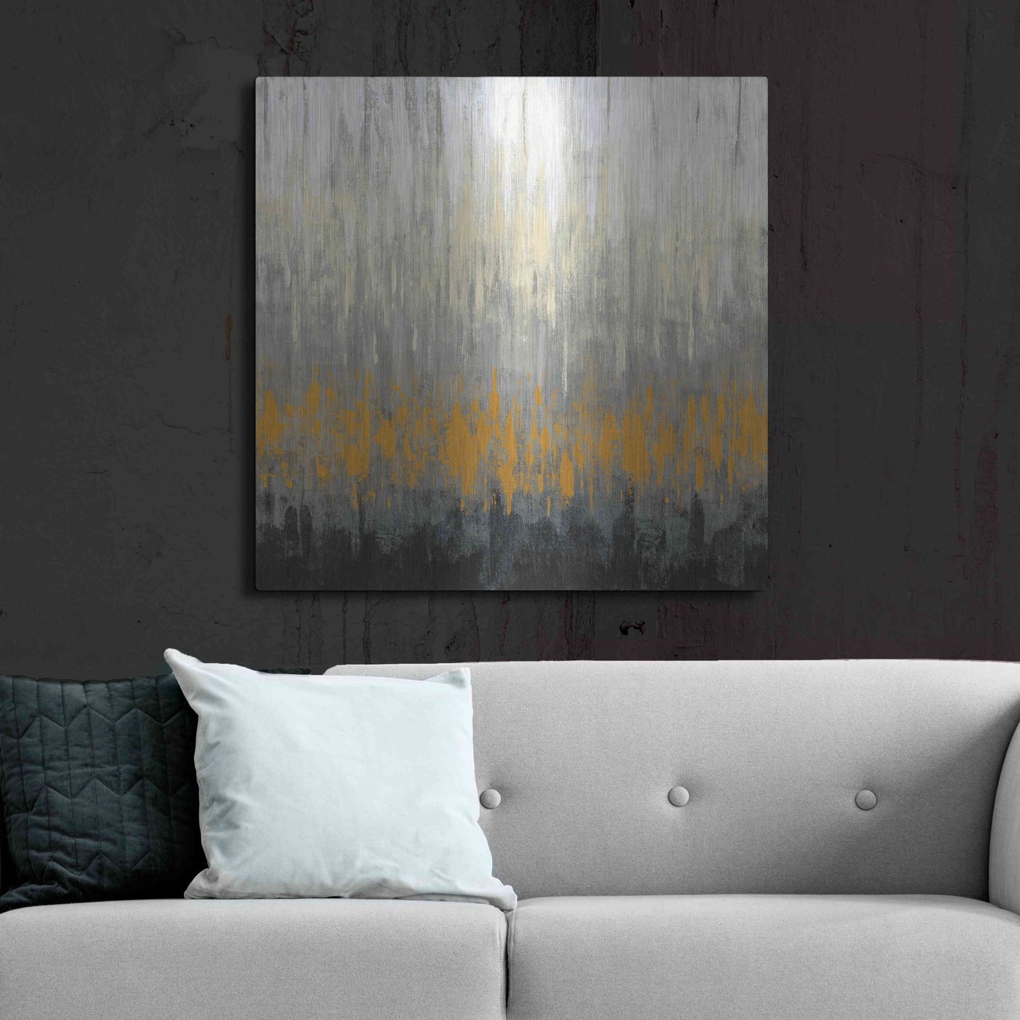 Luxe Metal Art 'Rain On The Asphalt' by Silvia Vassileva, Metal Wall Art,36x36
