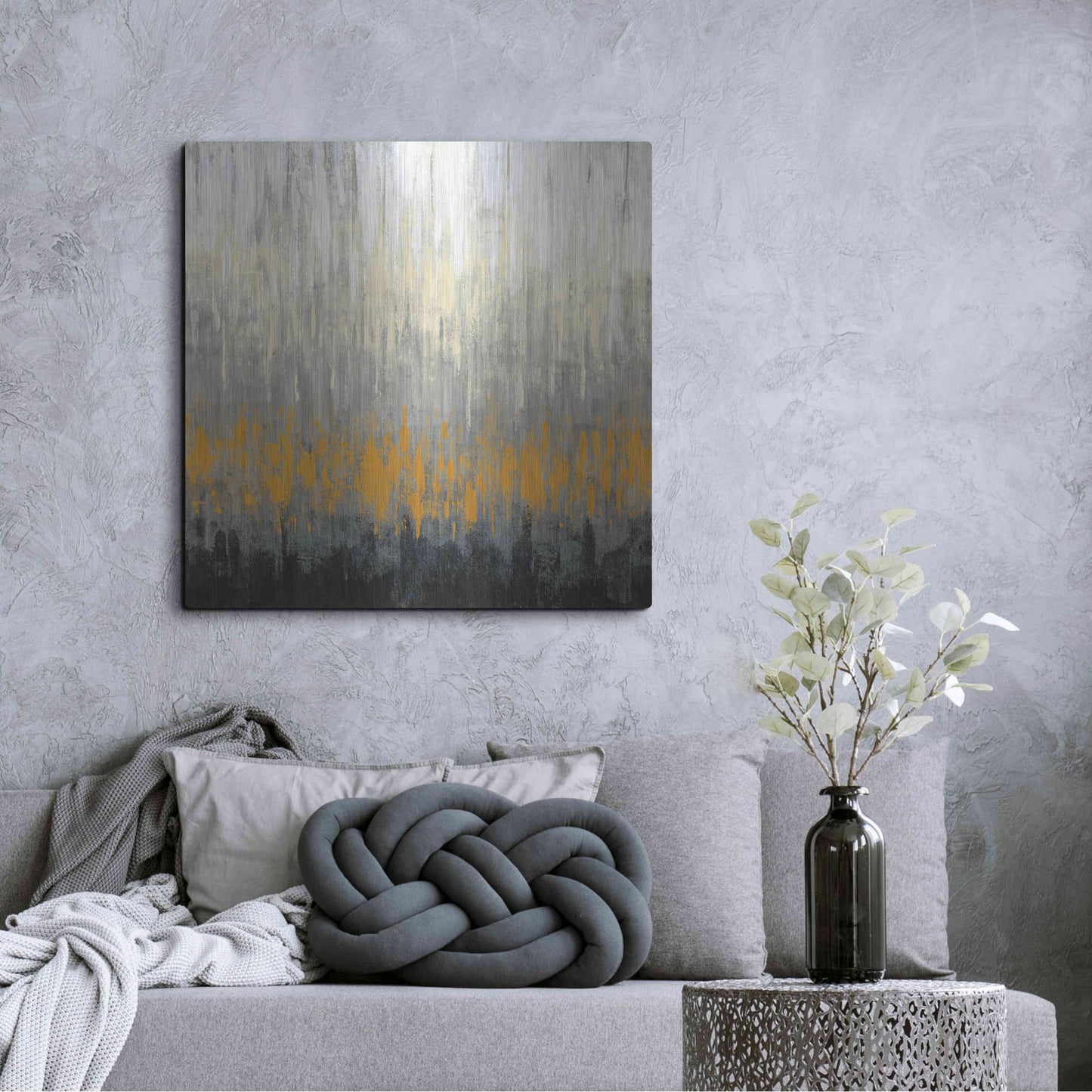 Luxe Metal Art 'Rain On The Asphalt' by Silvia Vassileva, Metal Wall Art,36x36