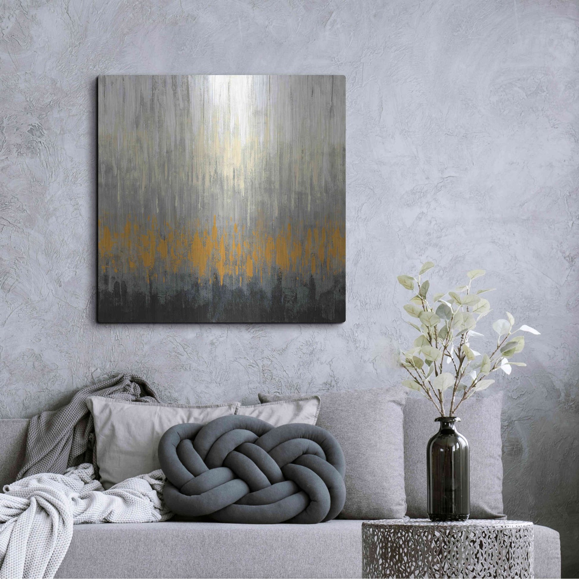 Luxe Metal Art 'Rain On The Asphalt' by Silvia Vassileva, Metal Wall Art,36x36