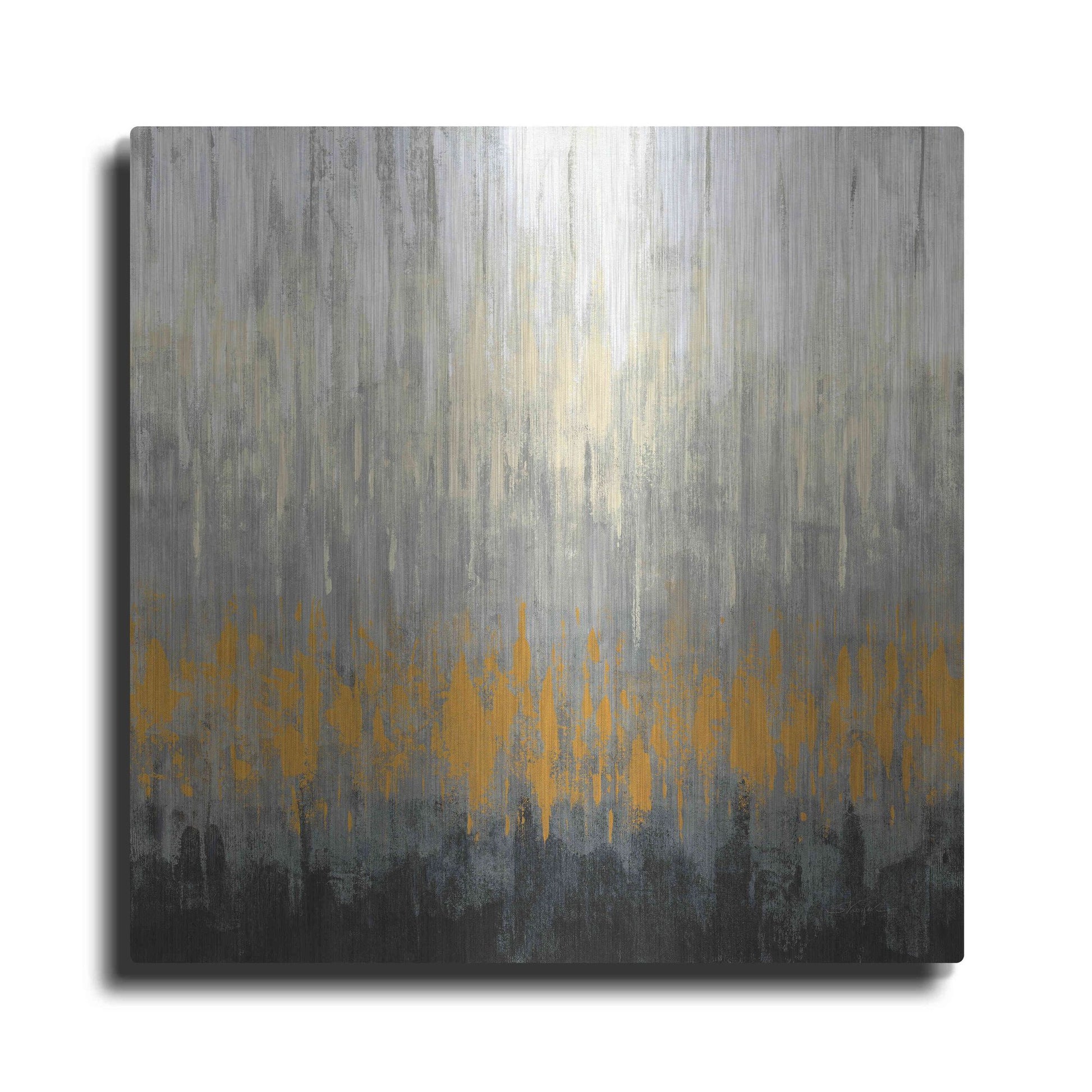 Luxe Metal Art 'Rain On The Asphalt' by Silvia Vassileva, Metal Wall Art