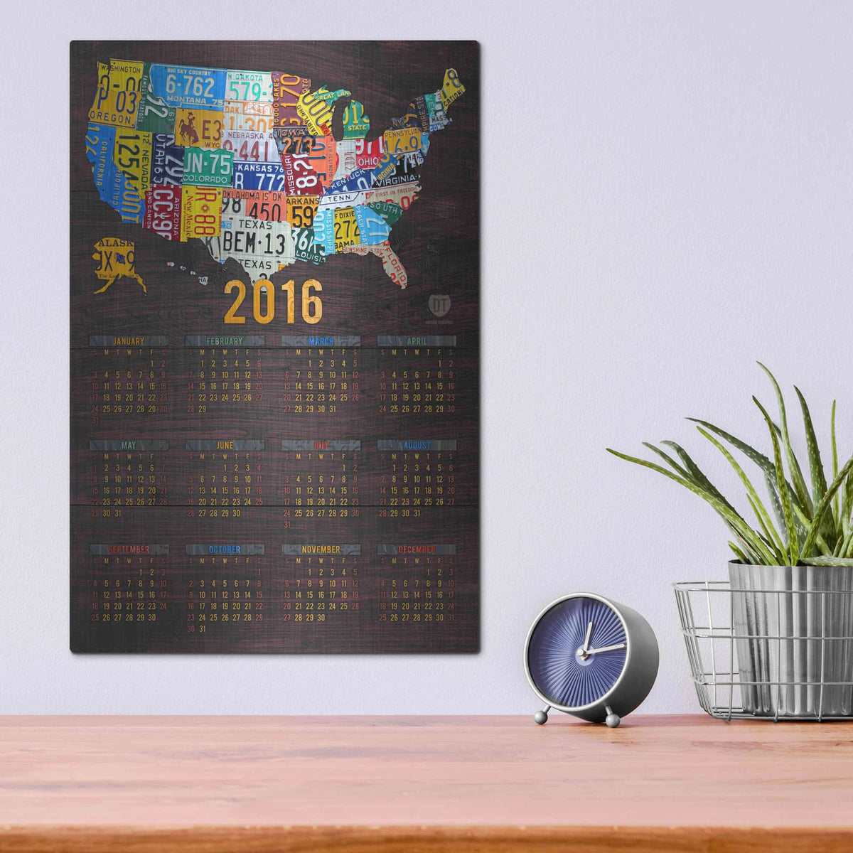 '2016 Calendar' by Design Turnpike – Metal Wall Art, 12x16 room view