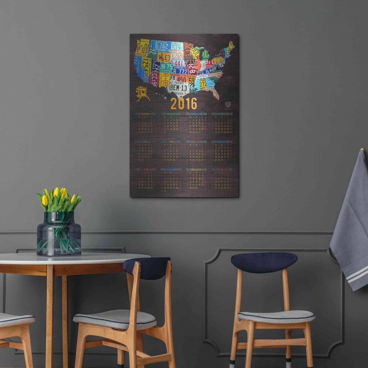'2016 Calendar' by Design Turnpike – Metal Wall Art, 24x36 room view