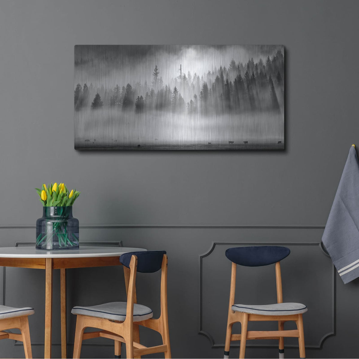 'Roaming In The Mist' by Jesse Estes – Metal Wall Art, 48x24 room view