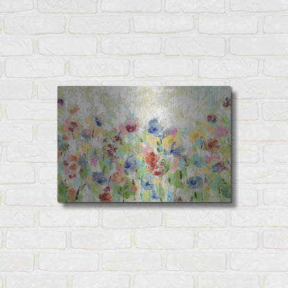 Luxe Metal Art 'Springtime Meadow Flowers' by Silvia Vassileva, Metal Wall Art,24x16