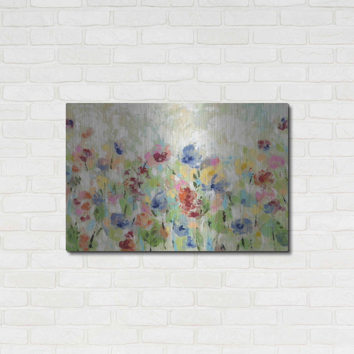Luxe Metal Art 'Springtime Meadow Flowers' by Silvia Vassileva, Metal Wall Art,36x24
