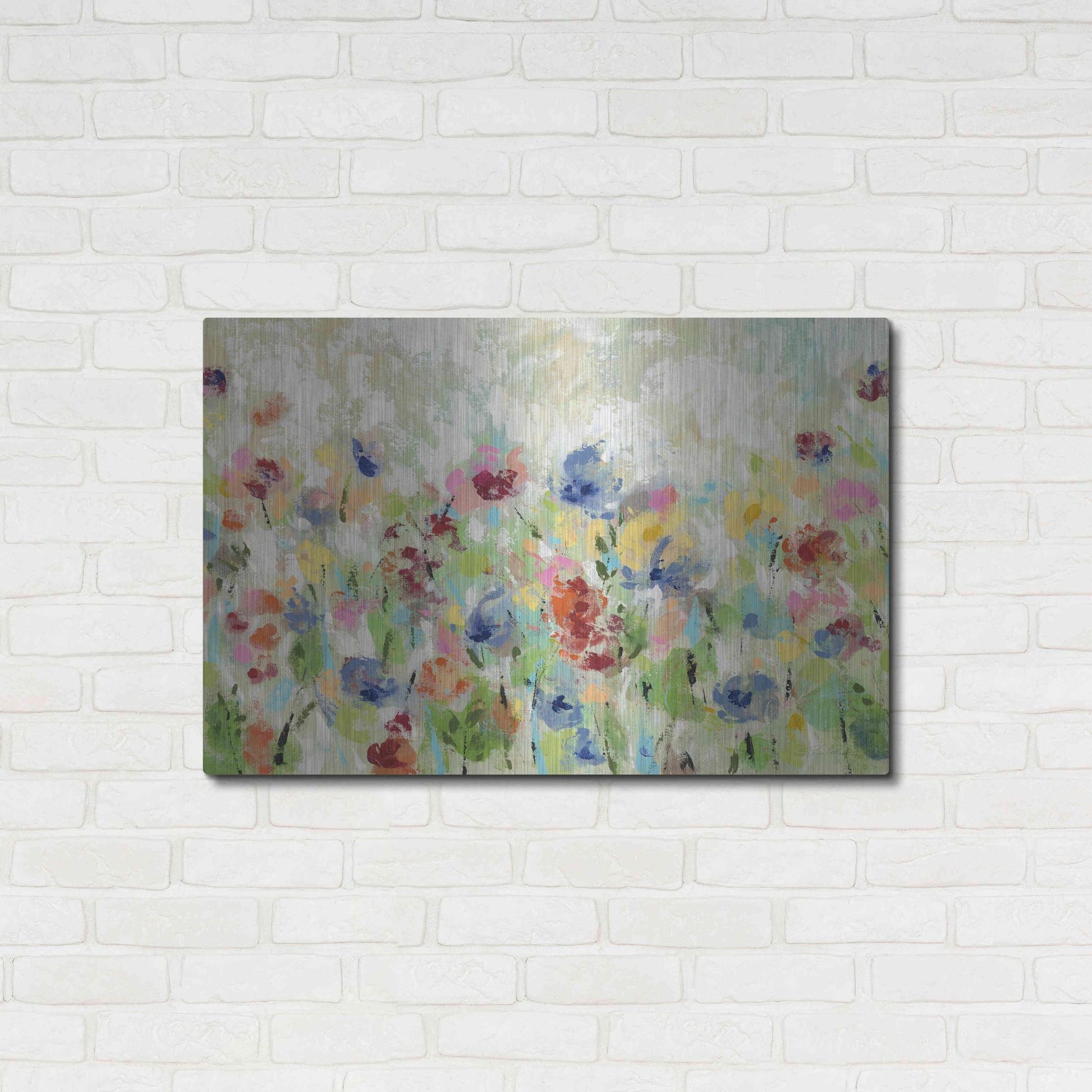Luxe Metal Art 'Springtime Meadow Flowers' by Silvia Vassileva, Metal Wall Art,36x24