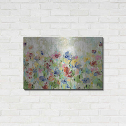 Luxe Metal Art 'Springtime Meadow Flowers' by Silvia Vassileva, Metal Wall Art,36x24