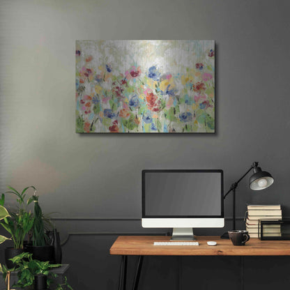 Luxe Metal Art 'Springtime Meadow Flowers' by Silvia Vassileva, Metal Wall Art,36x24