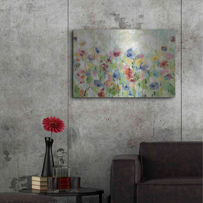 Luxe Metal Art 'Springtime Meadow Flowers' by Silvia Vassileva, Metal Wall Art,36x24