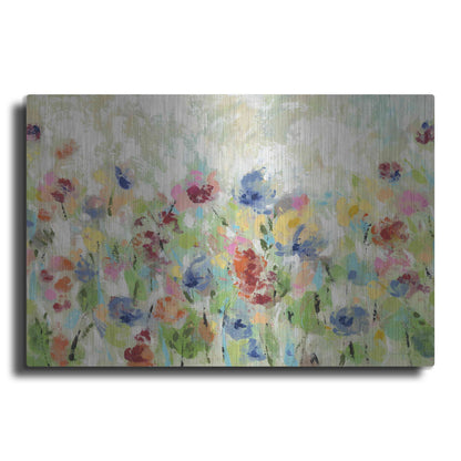 Luxe Metal Art 'Springtime Meadow Flowers' by Silvia Vassileva, Metal Wall Art