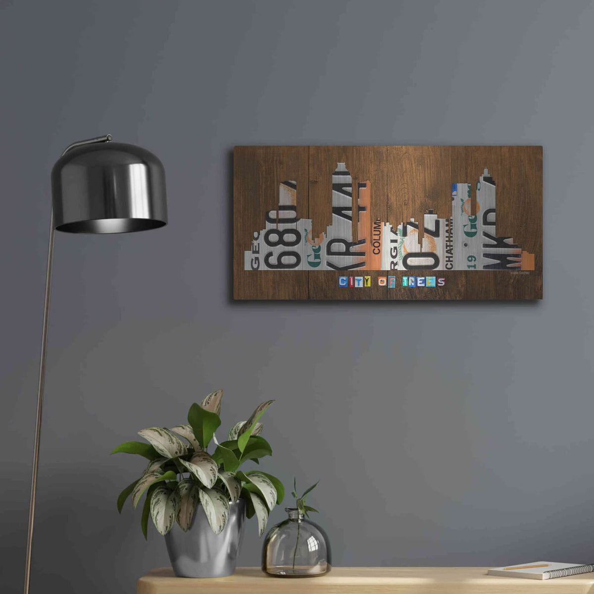 'Atlanta Skyline' by Design Turnpike – Metal Wall Art, 24x12 room view