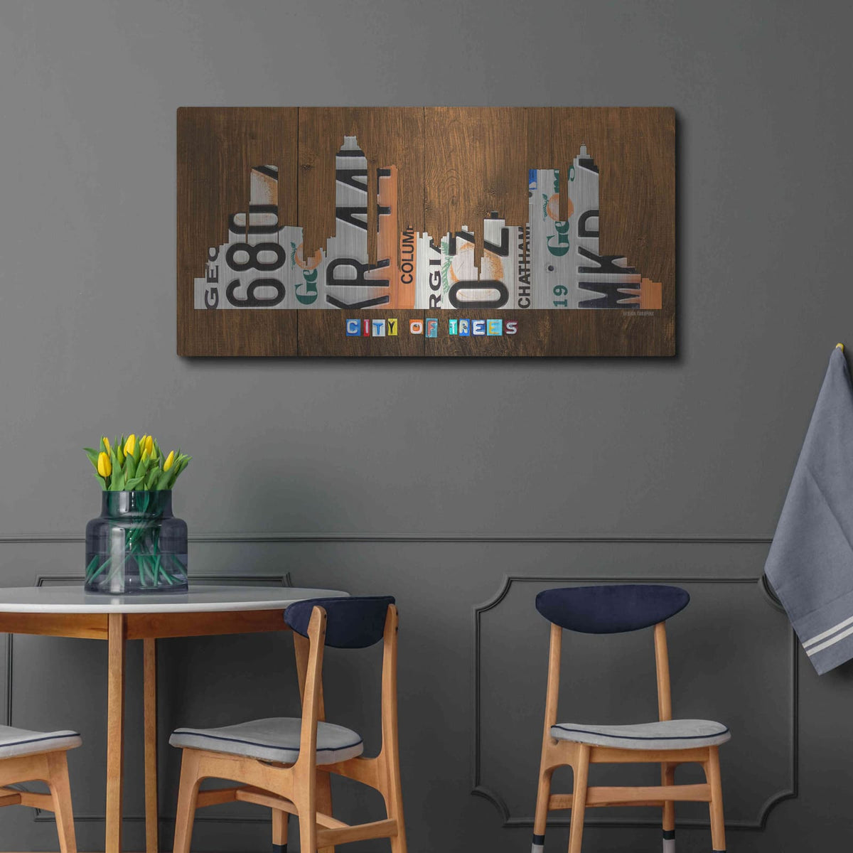 'Atlanta Skyline' by Design Turnpike – Metal Wall Art, 48x24 room view