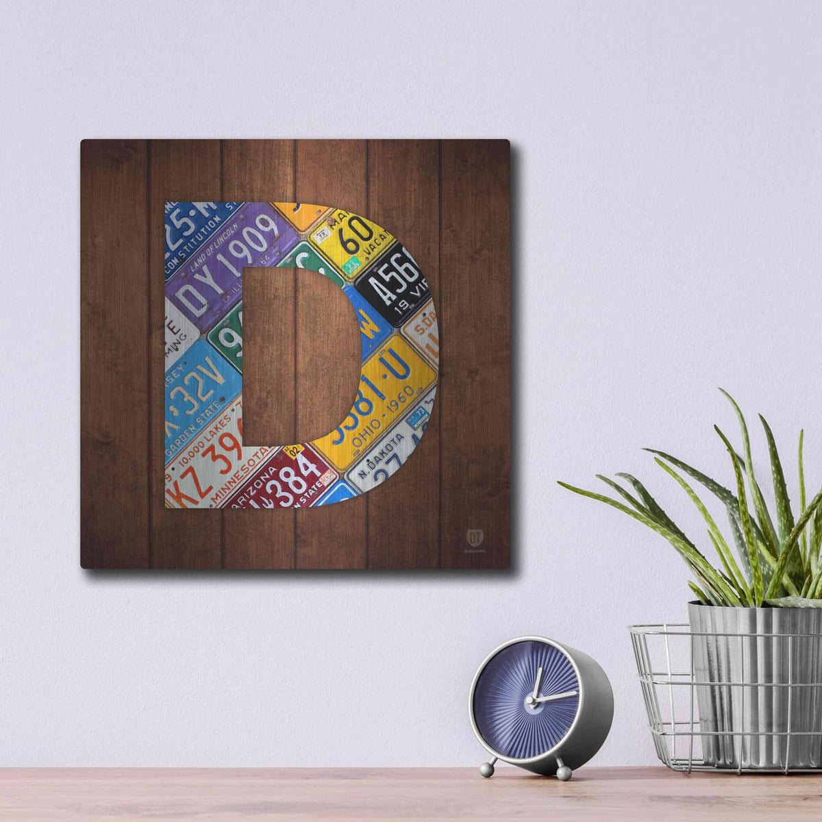 'D' by Design Turnpike – Metal Wall Art, 12x12 room view