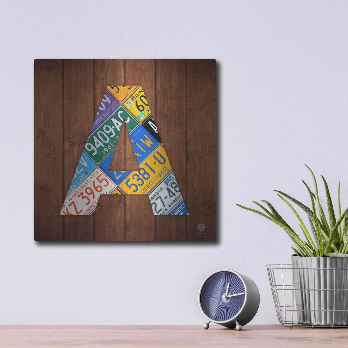 'A' by Design Turnpike – Metal Wall Art, 12x12 room view