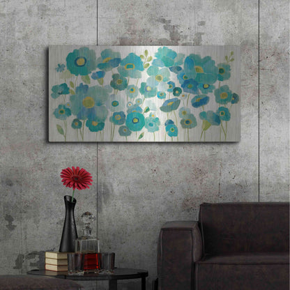 Luxe Metal Art 'Floral Lace' by Silvia Vassileva, Metal Wall Art,48x24