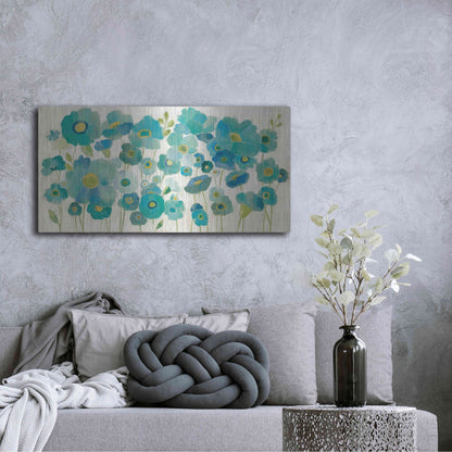 Luxe Metal Art 'Floral Lace' by Silvia Vassileva, Metal Wall Art,48x24