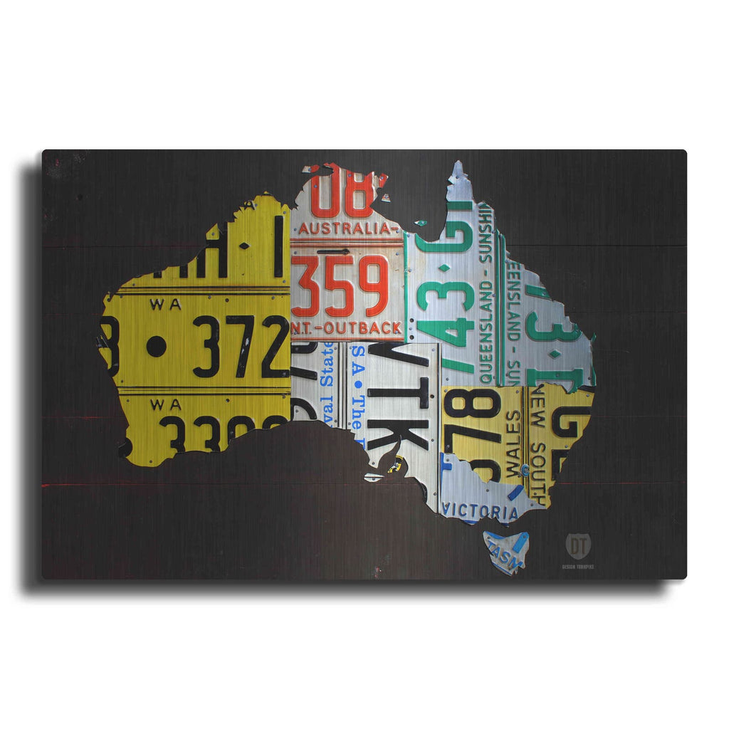 'Australia License Plate Map' by Design Turnpike – Metal Wall Art