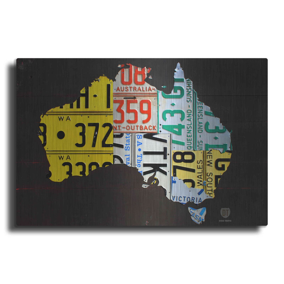 'Australia License Plate Map' by Design Turnpike – Metal Wall Art