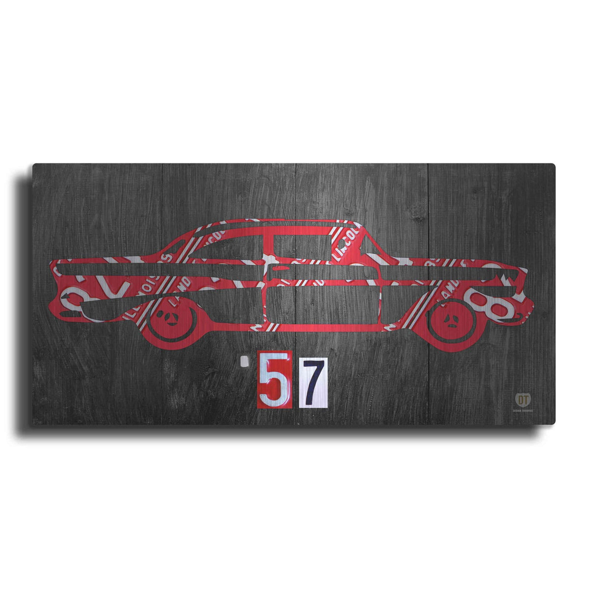 '57 Chevy License Plate Art' by Design Turnpike – Metal Wall Art