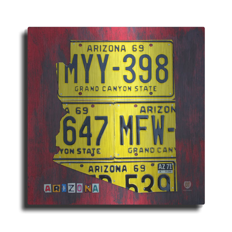'Arizona License Plate' by Design Turnpike – Metal Wall Art